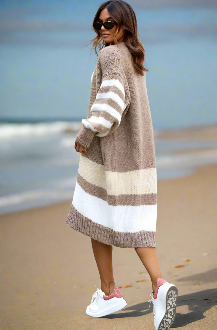 Striped Knitted Cardigan